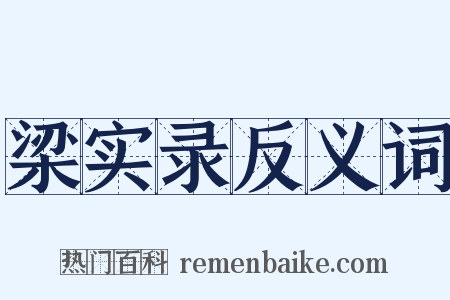 梁实录反义词是什么意思的图片